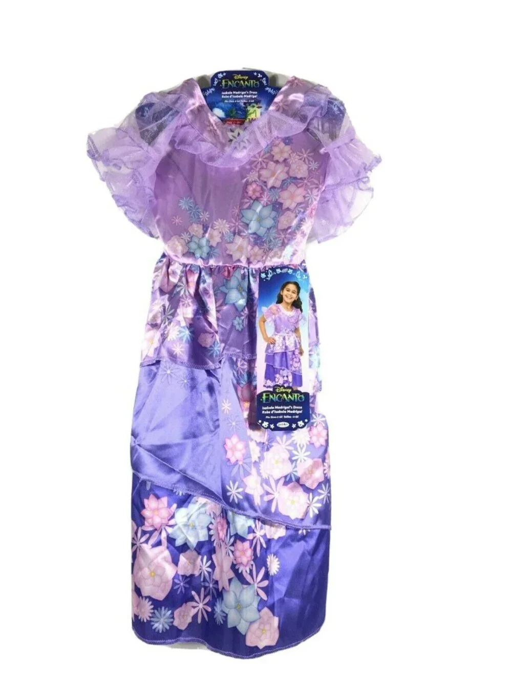 Disney Encanto Girls Isabela Dress Costume Size 4-6x Purple - Picture 2 of 8